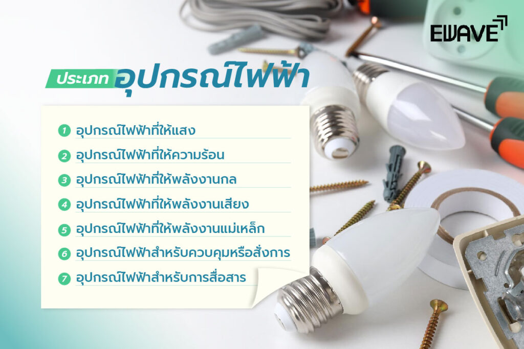 อุปกรณ์ไฟฟ้ามีอะไรบ้าง แบ่งได้กี่ประเภท?