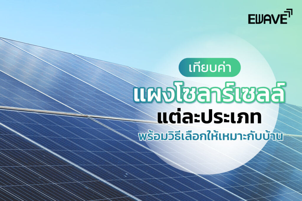 เทียบค่าแผงโซลาร์เซลล์แต่ละประเภท พร้อมวิธีเลือกให้เหมาะกับบ้าน