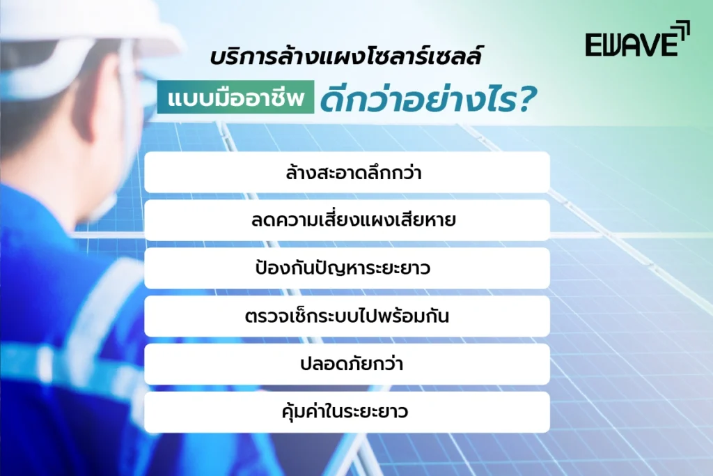 บริการล้างแผงโซลาร์เซลล์แบบมืออาชีพดีกว่าอย่างไร?
